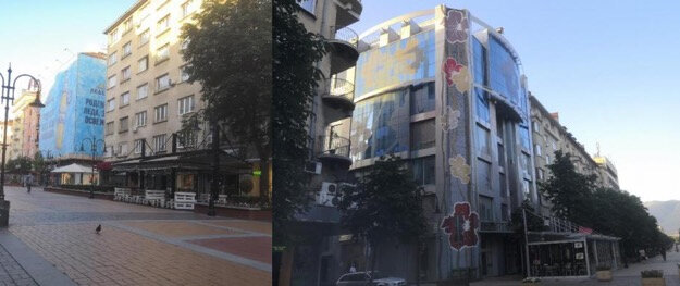 На бульваре всегда можно найти приятное кафе и отдохнуть в нём, созерцая гору Витошу.