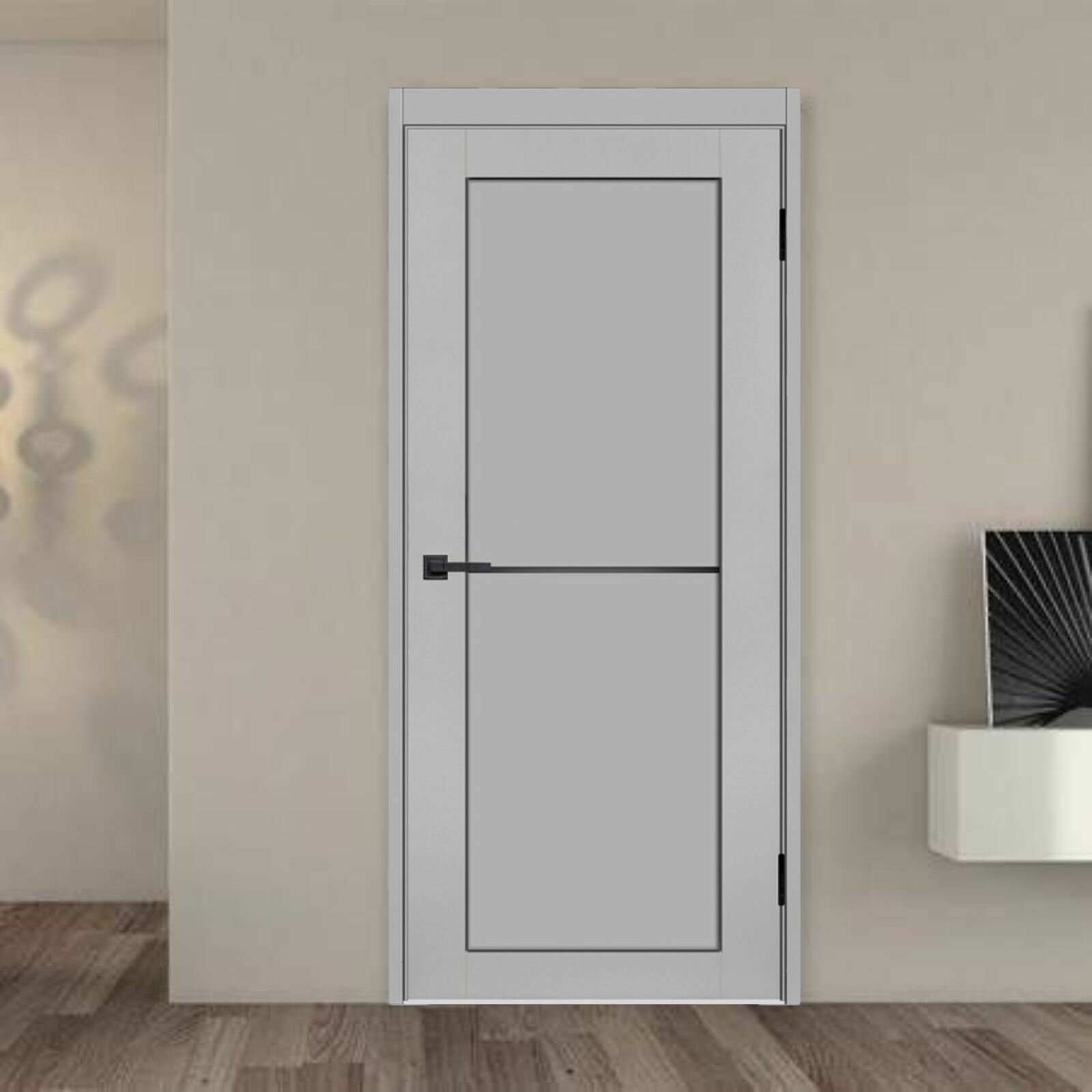 Дверь межкомнатная Сигма 26.1 Эмалит серый Глухая Paputin's Doors 600 х 2000 мм Комплект