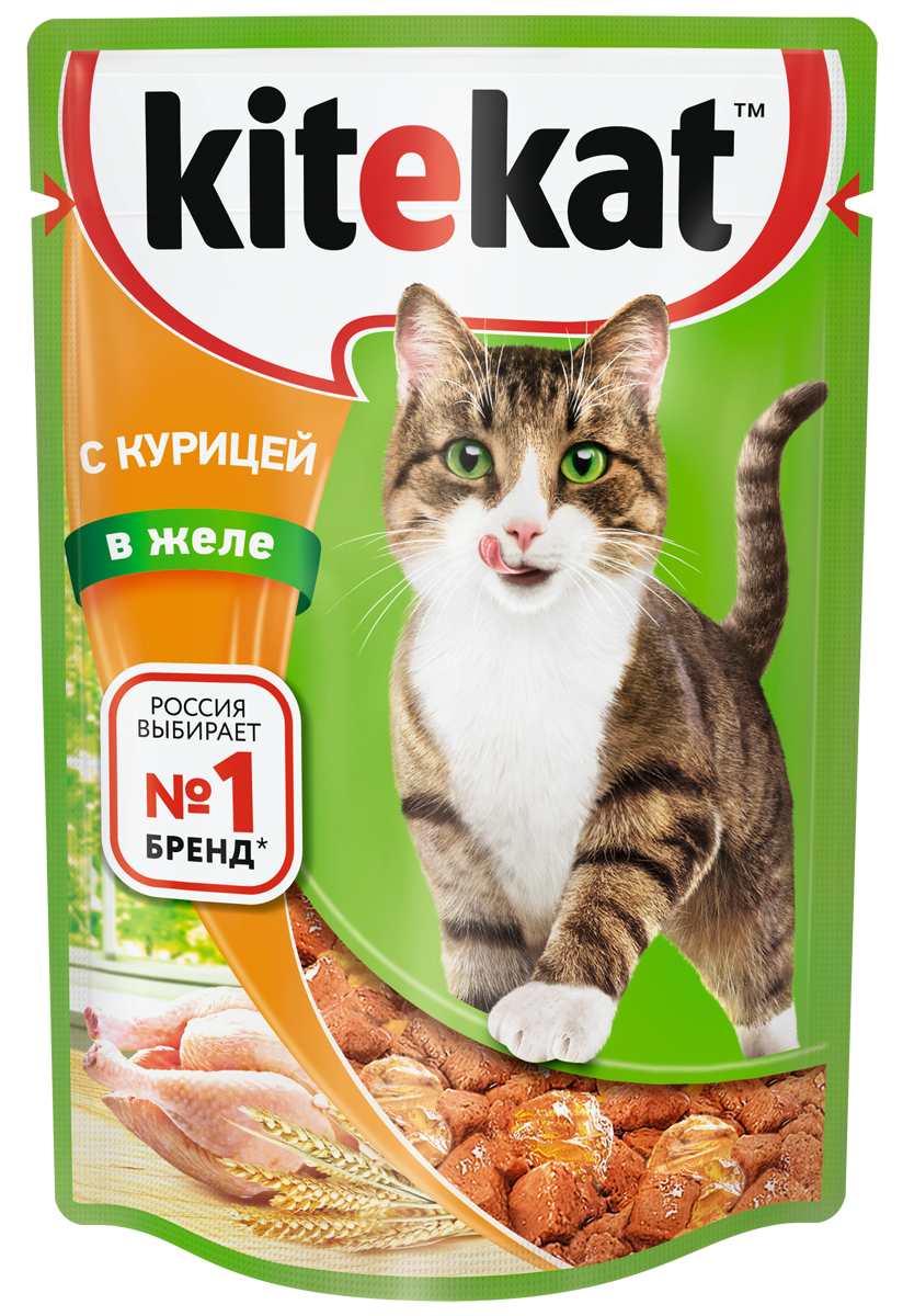 Kitekat влаж. корм для кошек Курица в желе 85г - фотография № 2