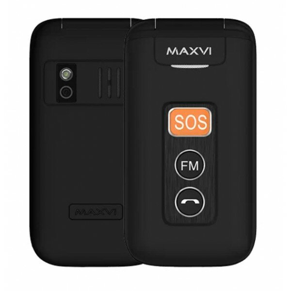 Сотовый телефон Maxvi E5 black 2,4, 240x320 / 0.3 Mpx / 800 mAh / GPRS / MicroSD до 16Gb / Dual-Sim / GSM 850/900/1800/1900 / 32Mb+32Mb / FM / Bluetoo