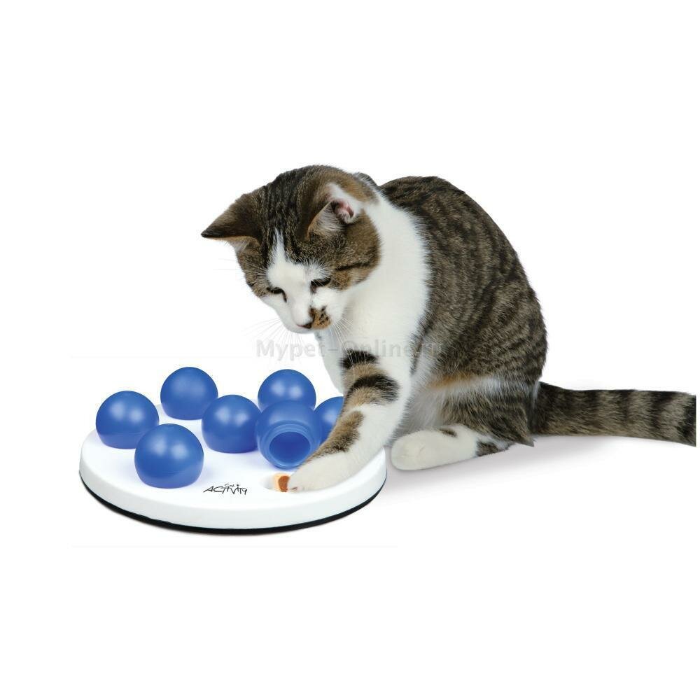 Игрушка для кошек Trixie Solitaire, размер 20x20x10см., белый / синий - фотография № 7