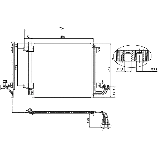 STELLOX 10-45023-SX (1045023_SX / 1K0 082 0411F / 1K0 082 0411G) радиатор кондиционера