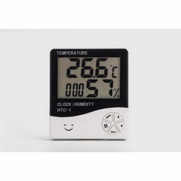 Часы электронные настольные "Бируни", будильник, термометр, гигрометр, 10 x 10 см