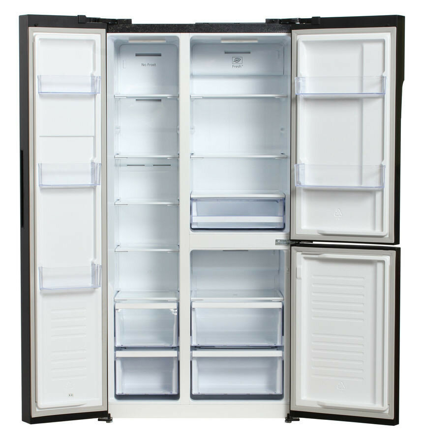 Холодильник HYUNDAI CS5073FV, трехкамерный, шампань [cs5073fv шампань стекло] - фото №3