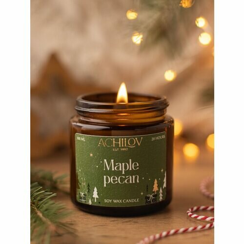 Свеча ароматическая новогодняя ACHILOV Maple pecan, 100 мл