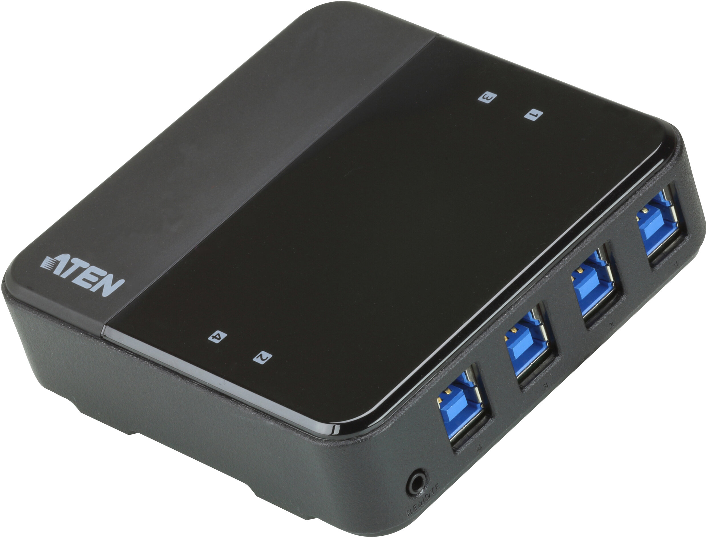 Переключатель Aten US434-AT USB 4 ПК> 4 устройства 4 USB B-тип > 4 USB A-тип Male > Female со шнурами A-B 2х1.2м.+2х1.8м. для подкл. к уп