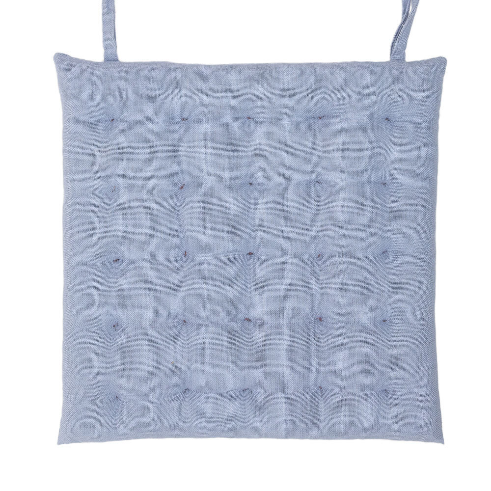 фото PROVANCE Подушка на стул, 100% хлопок, 38x38см, голубой, 4 штуки