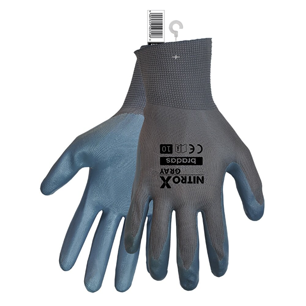 фото Перчатки рабочие Bradas NITROX GRAY полиэстер с нитрилом размер 10