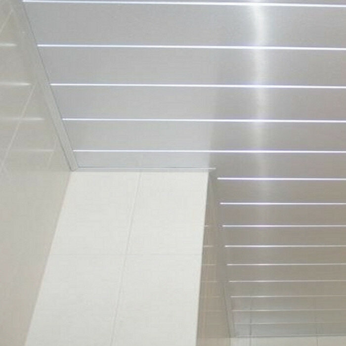 (1_RS) Размер 39 м. x 3 м. - Алюминиевый качественный реечный потолок белый матовый в комплекте