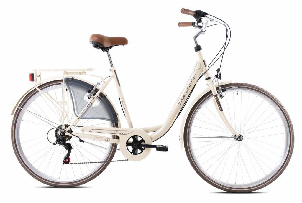 Велосипед CAPRIOLO DIANA 28' (2023) (Велосипед городской CAPRIOLO DIANA 28" Бежевый/Коричневый, 18" Сталь,919757-18)