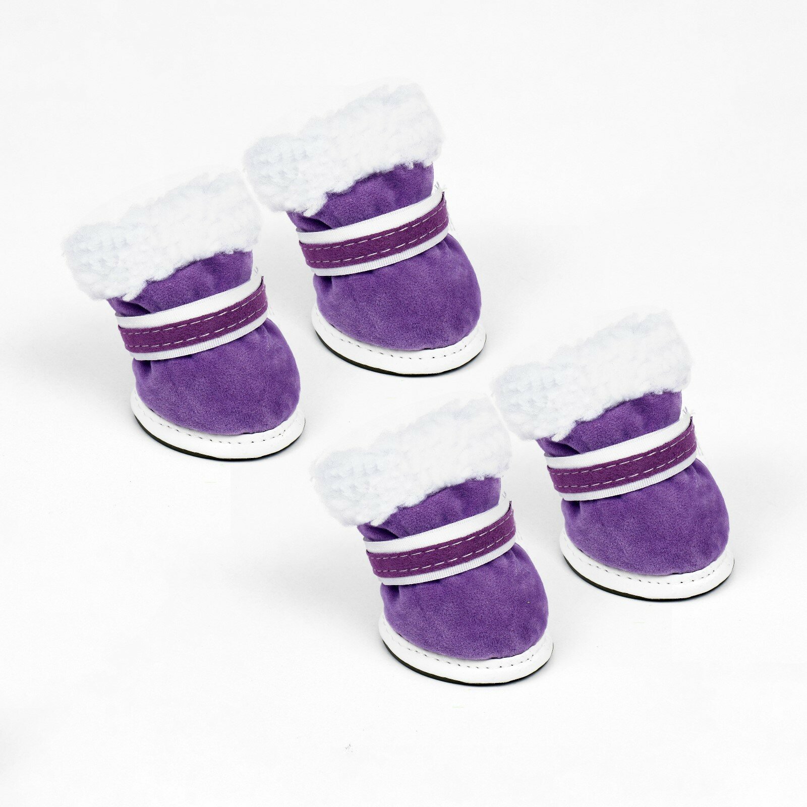 Ботинки "На прогулку", набор 4 шт, 3 размер, фиолетовые - фотография № 5