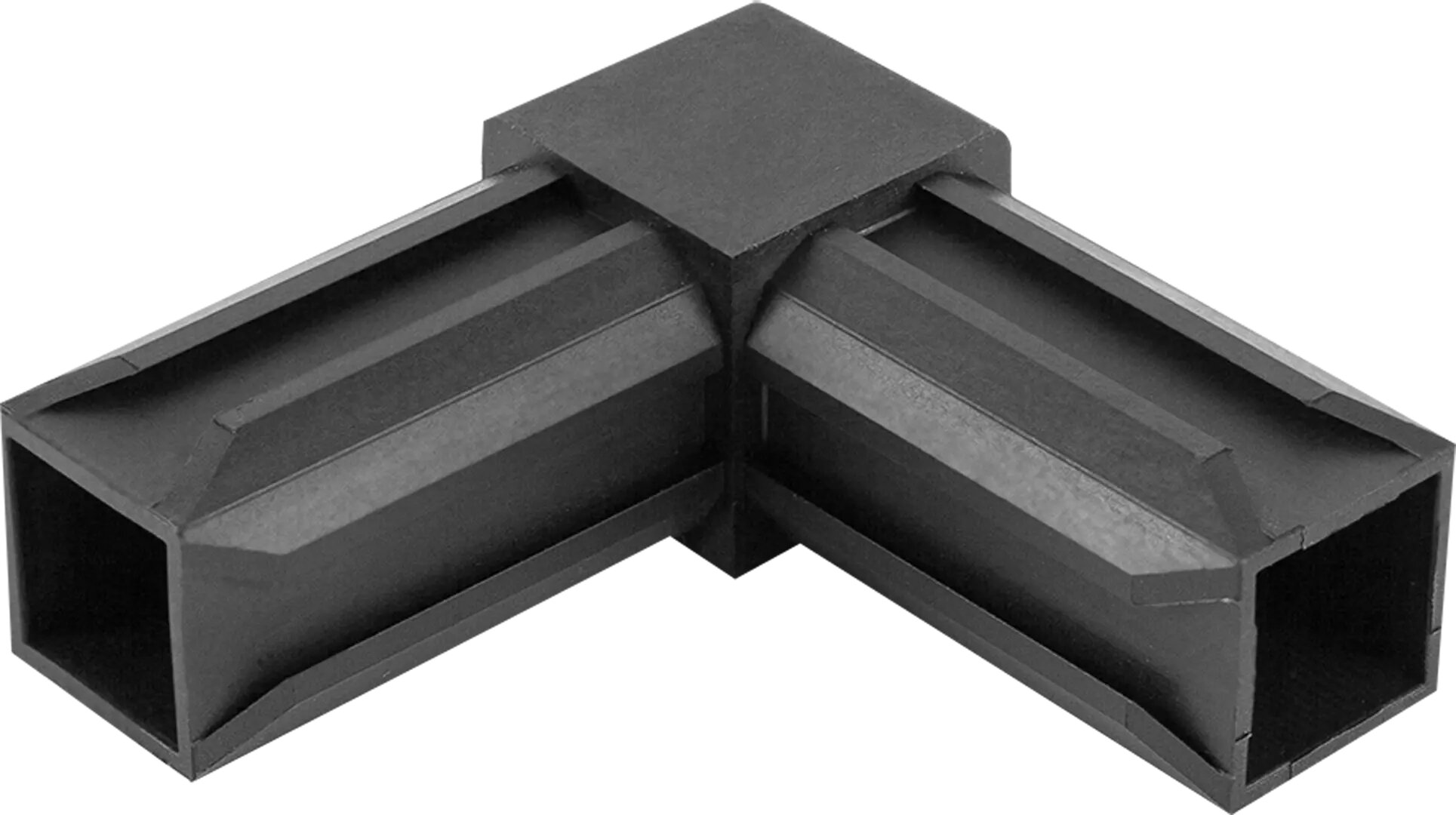 фото Соединитель пластиковый для трубы 30x30 мм смежный 2-палый ПВХ цвет черный