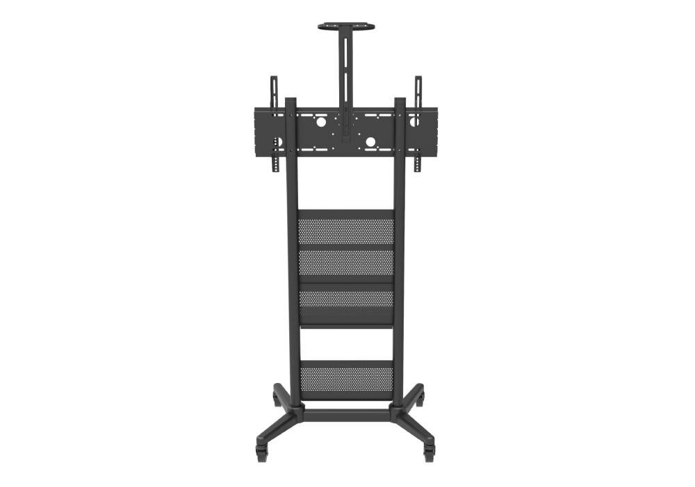 [M75] Мобильная стойка Wize Pro [M75] для широкоформатных и интерактивных дисплеев 32”– 75”, Max VESA 800x400 мм, наклон +15/-15 градусов, высота 167 см, полка для медиаплеера, полка для камеры ВКС, до 120 кг, черн.(2 места)