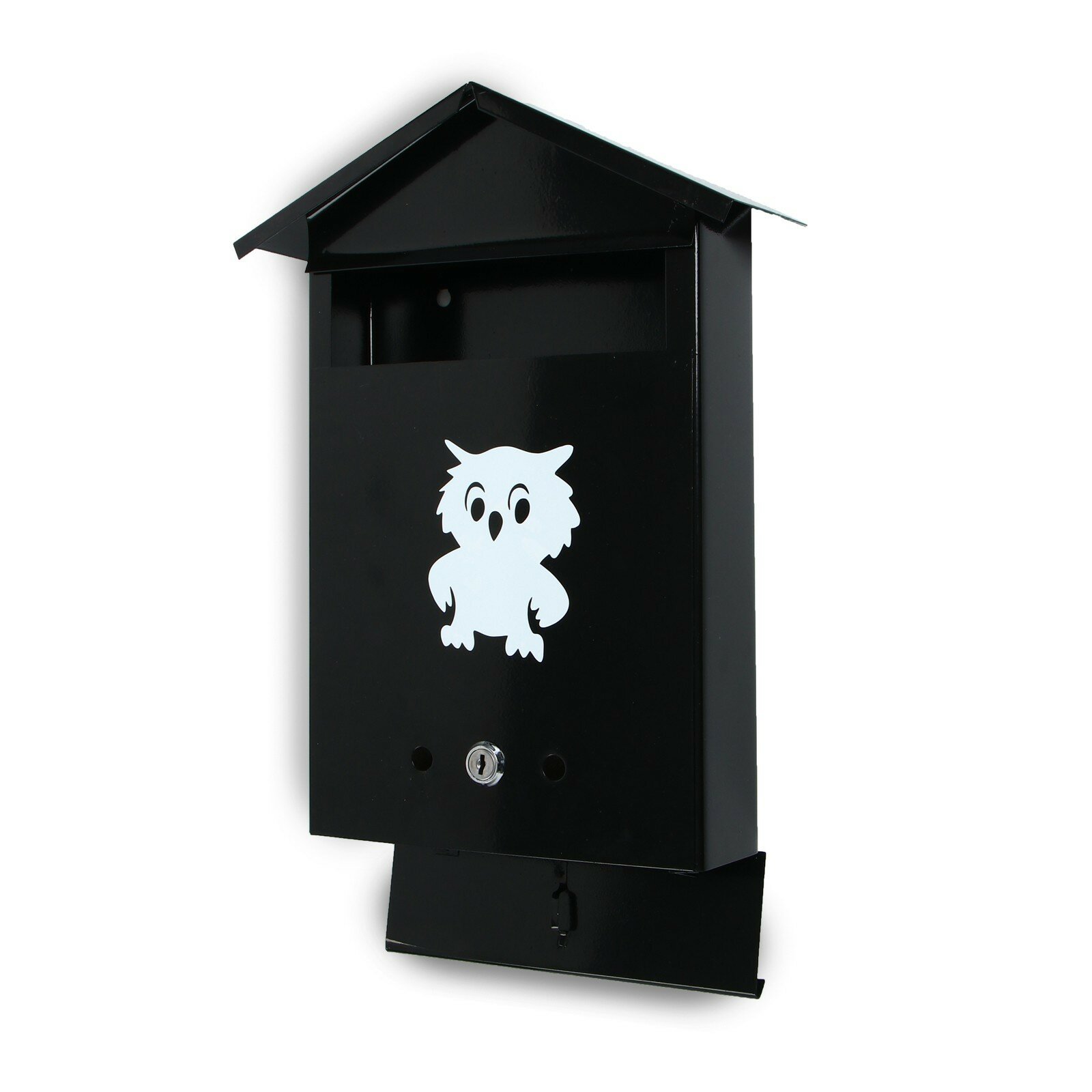 Ящик почтовый с замком, вертикальный, «Домик», чёрный - фотография № 4