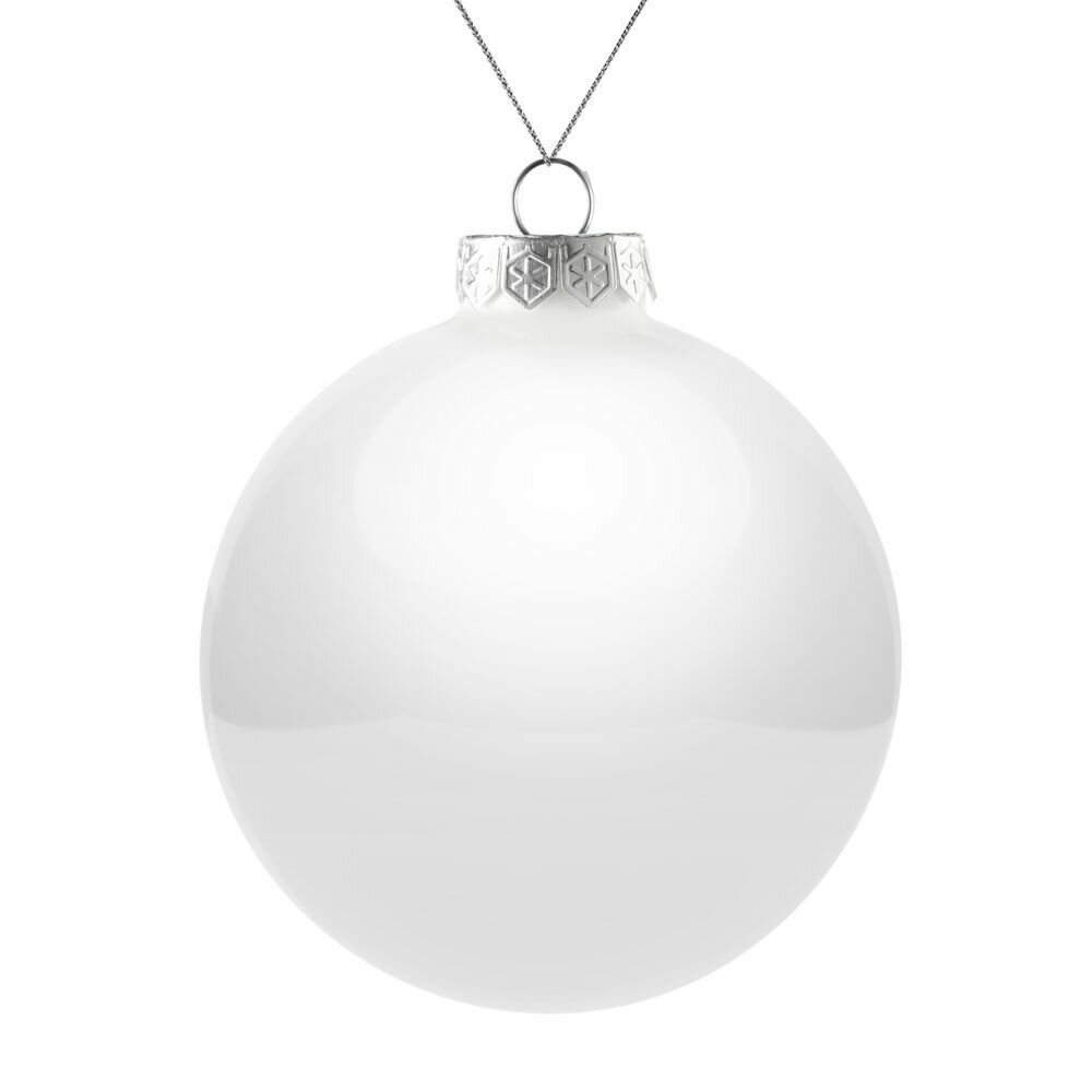 Елочный шар Finery Gloss 10 см глянцевый белый