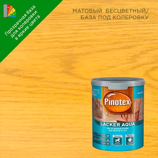 фото Лак для стен на водной основе Pinotex Lacker Aqua 10 цвет прозрачный матовый 1 л