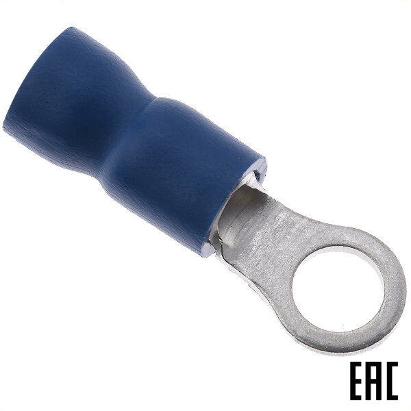 фото Наконечник 47477 НКИ 2,5-4 медный 2,5мм2 кольцевой изолированный синий, ПВХ (КВТ) (200 шт. в комплекте)