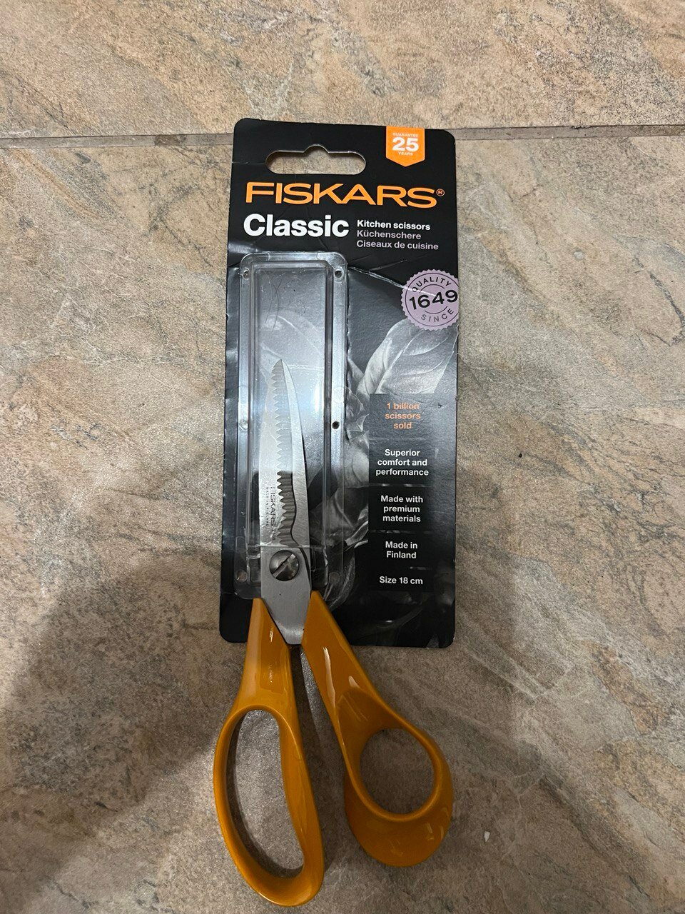 Ножницы FISKARS Classic, 18 см, серебристый/оранжевый