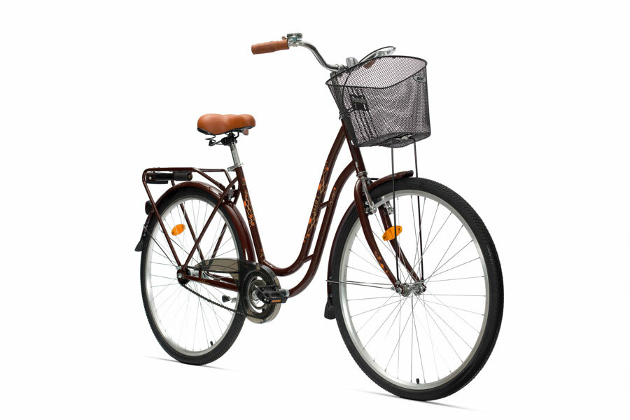 AIST Велосипед Аист Tango 1.0 Comfort + Корзина Леди 28" (коричневый)