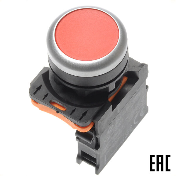 Выключатель кнопочный PB0-AA42 красный 1р без фиксации, без подсветки IP65 Plastim (2 шт. в комплекте)