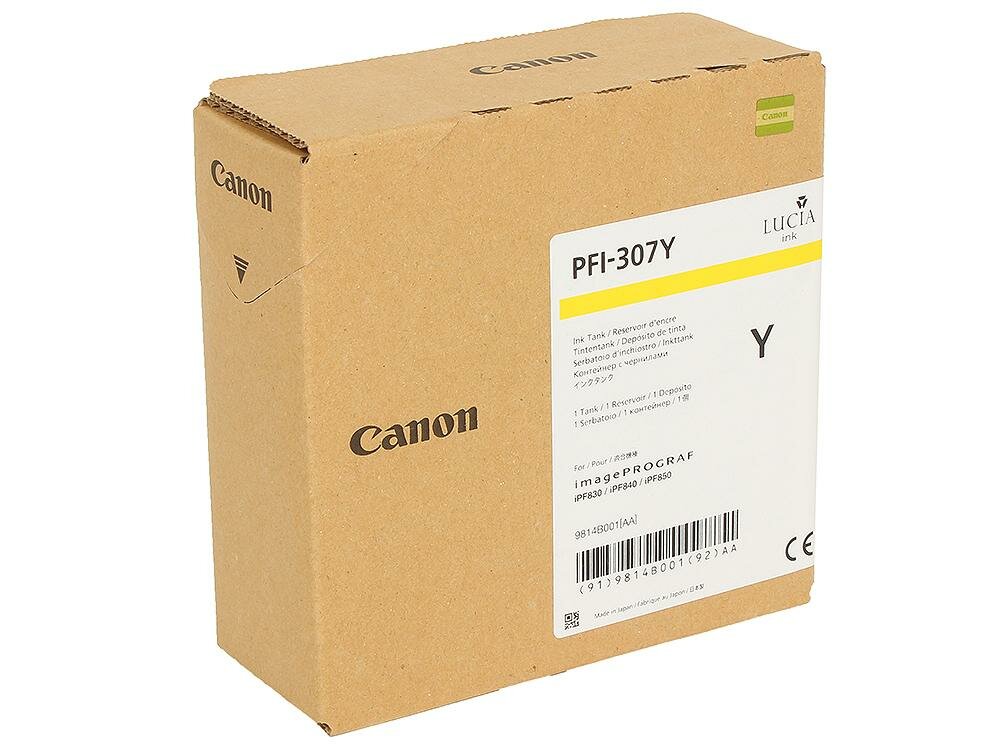 Картридж Canon PFI-307 Y для iPF830/840/850 желтый 9814B001