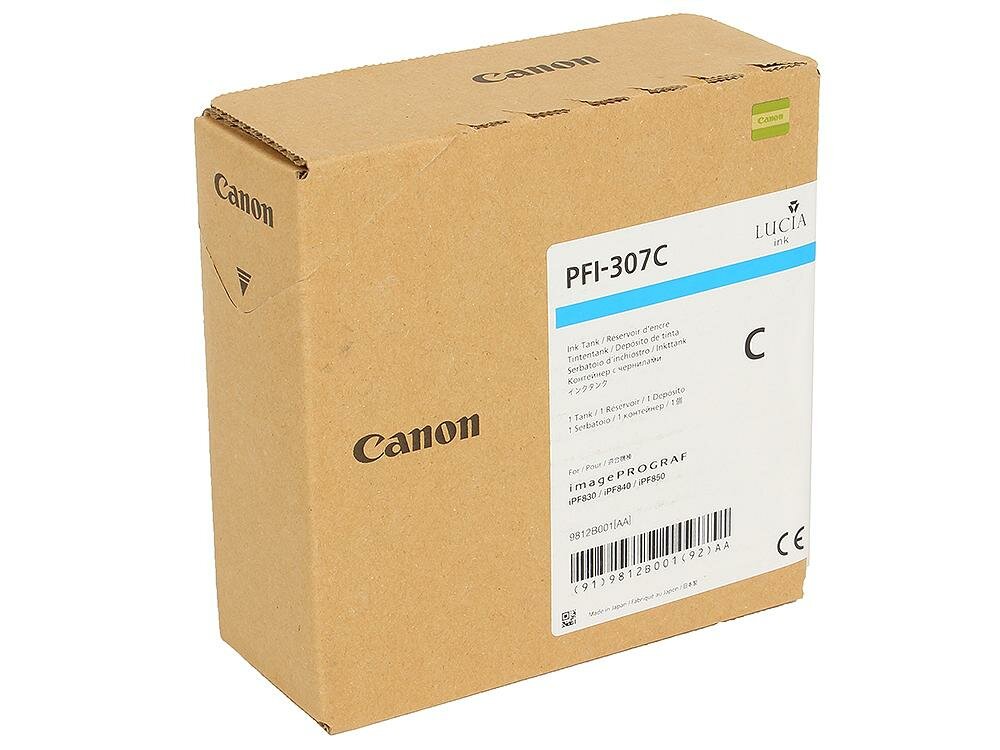 Картридж Canon PFI-307 C для iPF830/840/850 голубой 9812B001