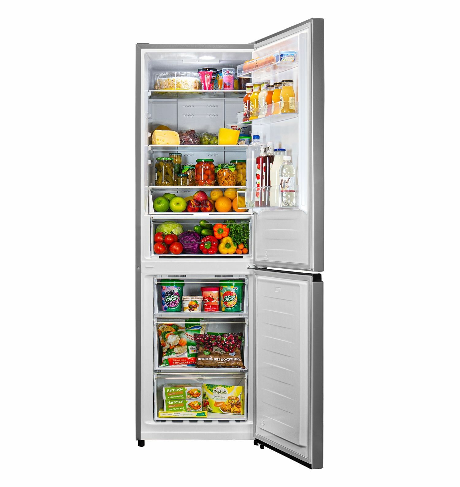 Холодильник LEX RFS 203 NF IX, двухкамерный, нержавеющая сталь - фото №4