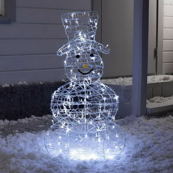 Светодиодная фигура «Снеговик» 48 × 89 × 22 см металл 31 В свечение белое