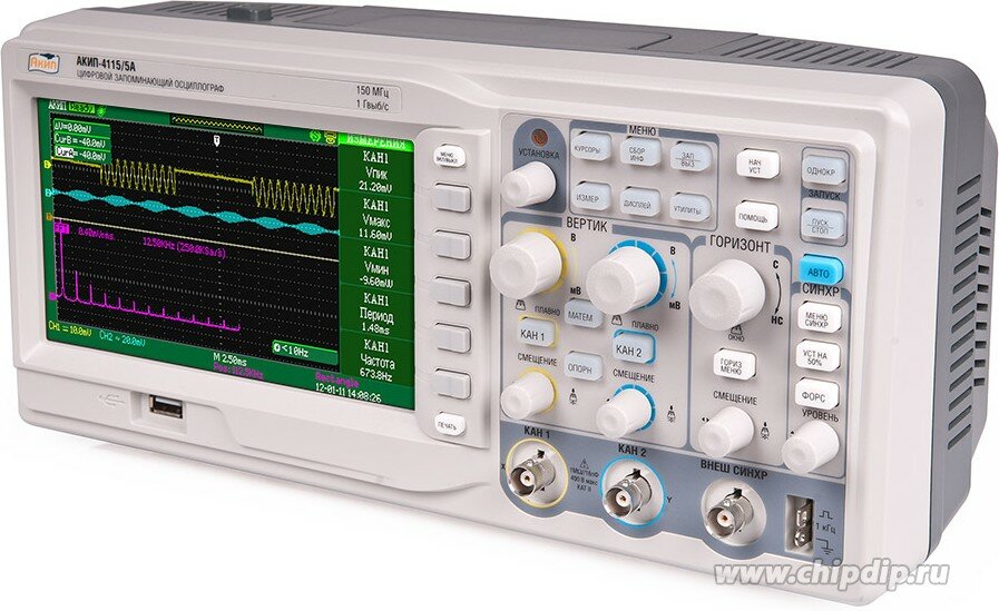 АКИП-4115/3А Осциллограф цифровой 2 канала x 70МГц (Госреестр РФ)