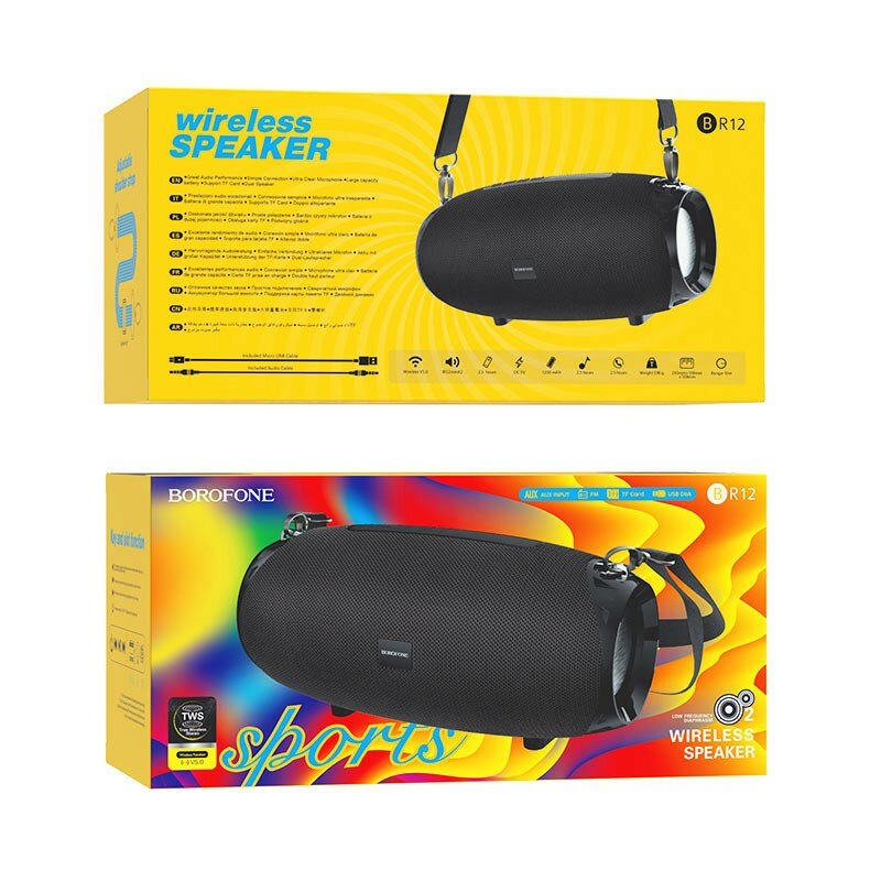 Bluetooth колонка Borofone BR12 Amplio sports TWS V5.0 черный