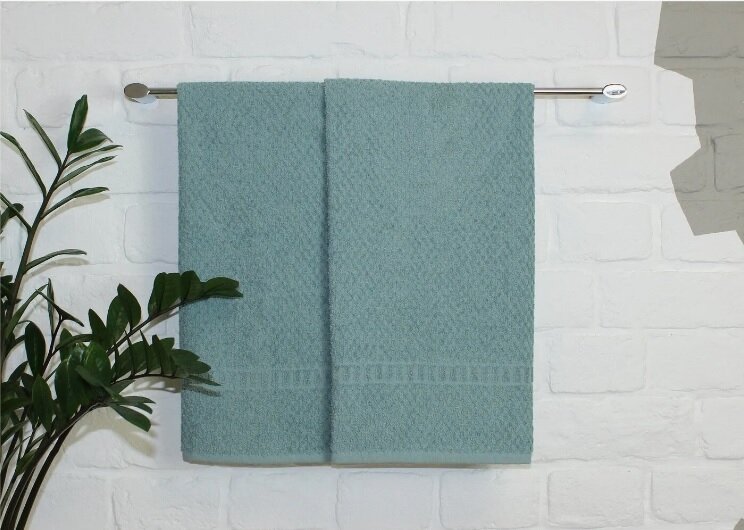 фото Полотенце Belezza Жасмин 50х90см 70x130см махровое серо-голубой 2 шт