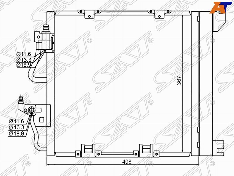 Радиатор кондиционера для Опель Астра H 2004-2014 год выпуска (Opel Astra H) SAT ST-OP49-394-B0
