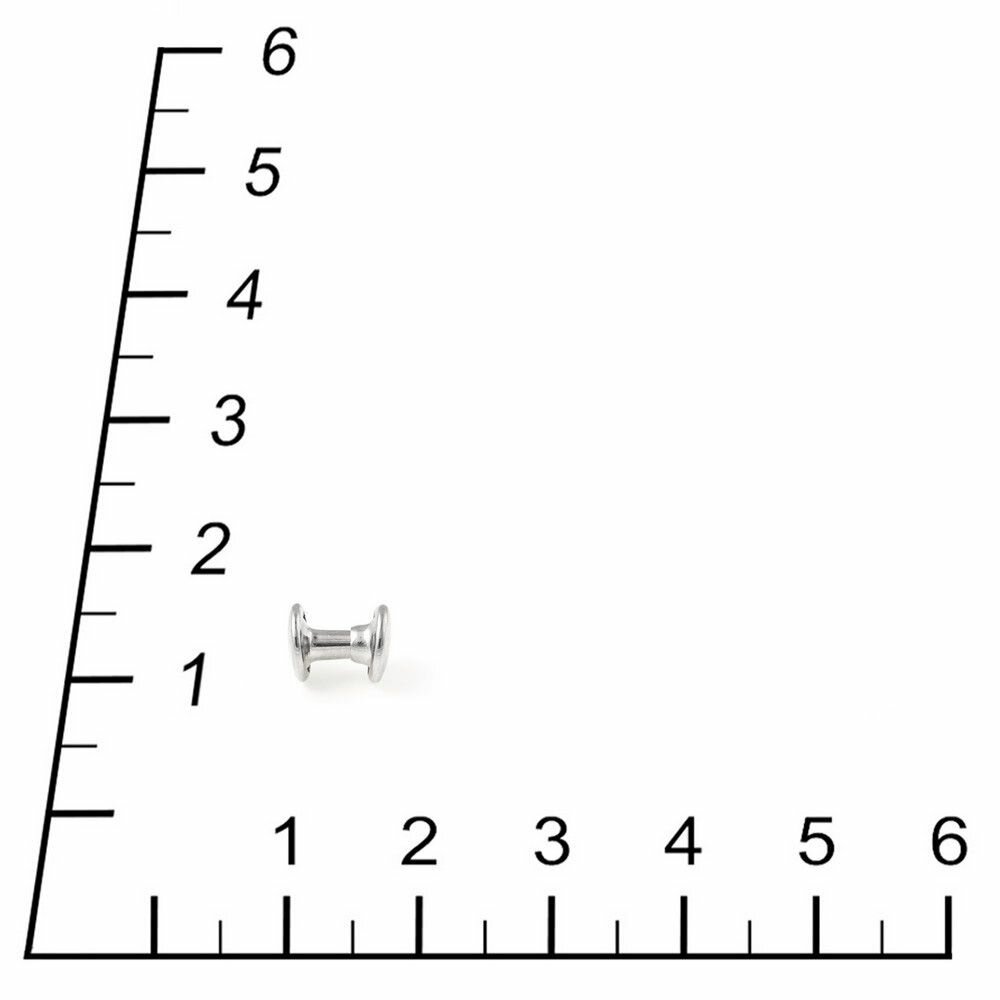 Хольнитены двухсторонние, 6х6х6х3, никель, 100 комплектов / заклепки для одежды и сумок / hol100779_100
