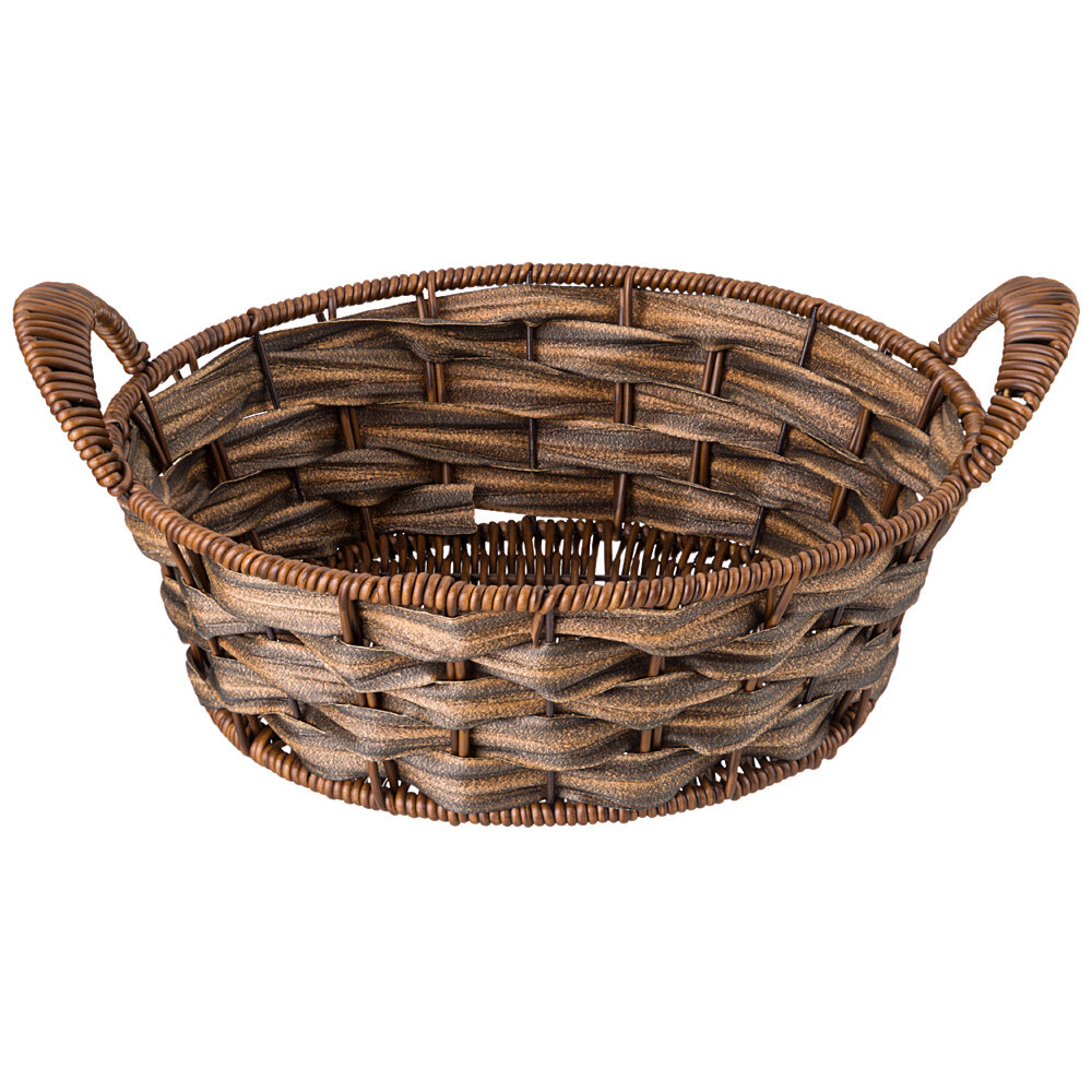 фото Lefard 109-293 корзинка С ручками коллекция натурель темное плетение 24Х8/11 СМ