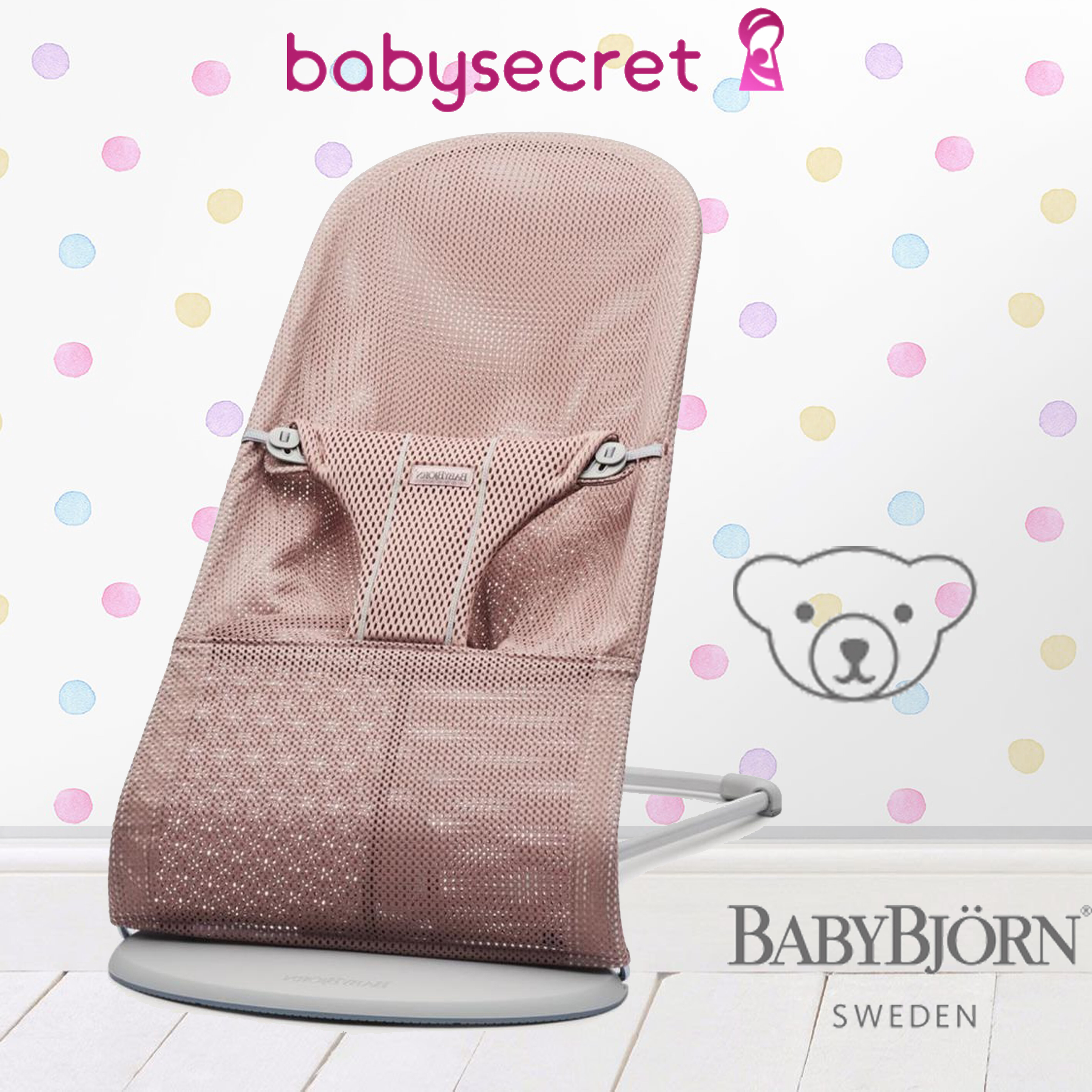 Детский шезлонг BabyBjorn Bliss Mesh (пыльно-розовый) (0061.08)