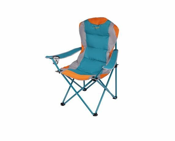 фото Кресло складное с подлокотниками, подстаканником 89*56*105 см усиленное до 140 кг