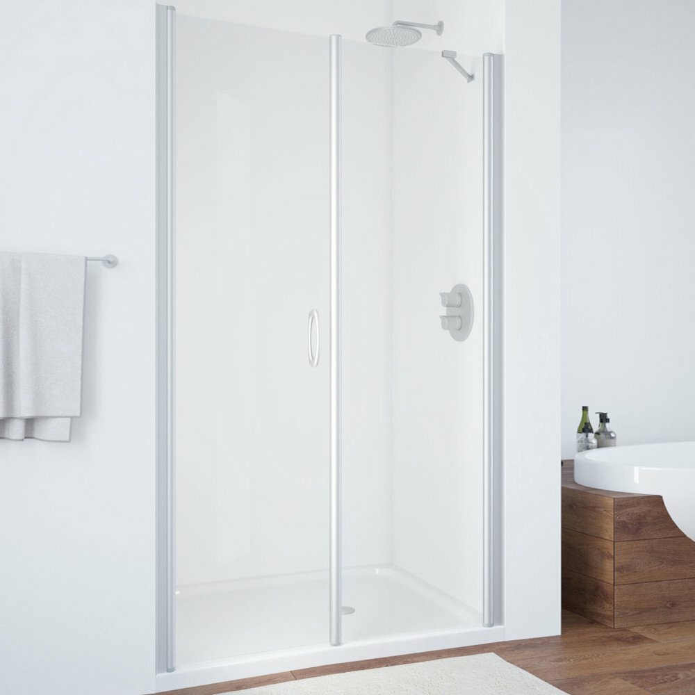 фото Vegas Glass Душевая дверь в нишу Vegas Glass EP-F-2 105 07 01 L профиль матовый хром, стекло прозрачное