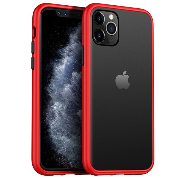 Чехол для iPhone 12 / 12 pro Shockproof Gray/Red