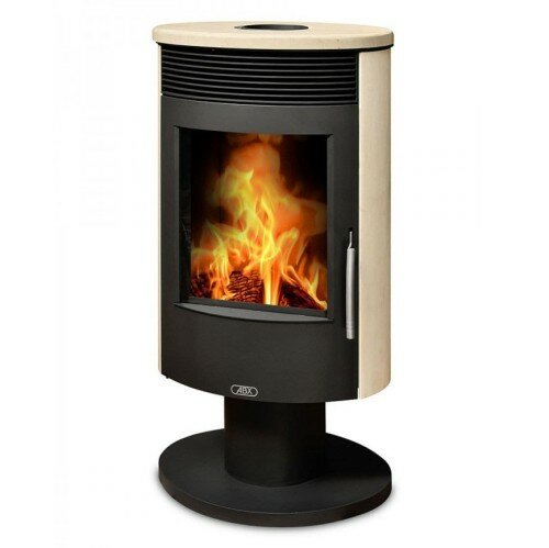 фото ABX Печь-камин ABX Tartu 5 поворотный(Черная сталь / мокка крем)