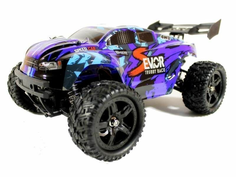 Р/У трагги Remo Hobby S-EVOR Brushless 4WD 2.4G 1/16 RTR + Li-Po и З/У (Синий)