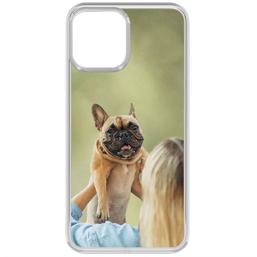 Чехол-накладка Krutoff Clear Case Хозяйка и бульдог для iPhone 13 Pro