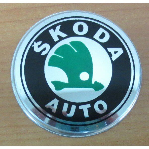 Наклейка Skoda (диаметр 60мм на автомобильные колпаки, диски компл. 4шт. (5261)