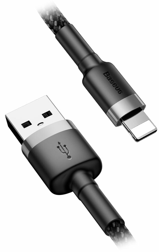 Кабель передачи данных Baseus Cafule Cable USB For lightning 1.5A 2m gray + black