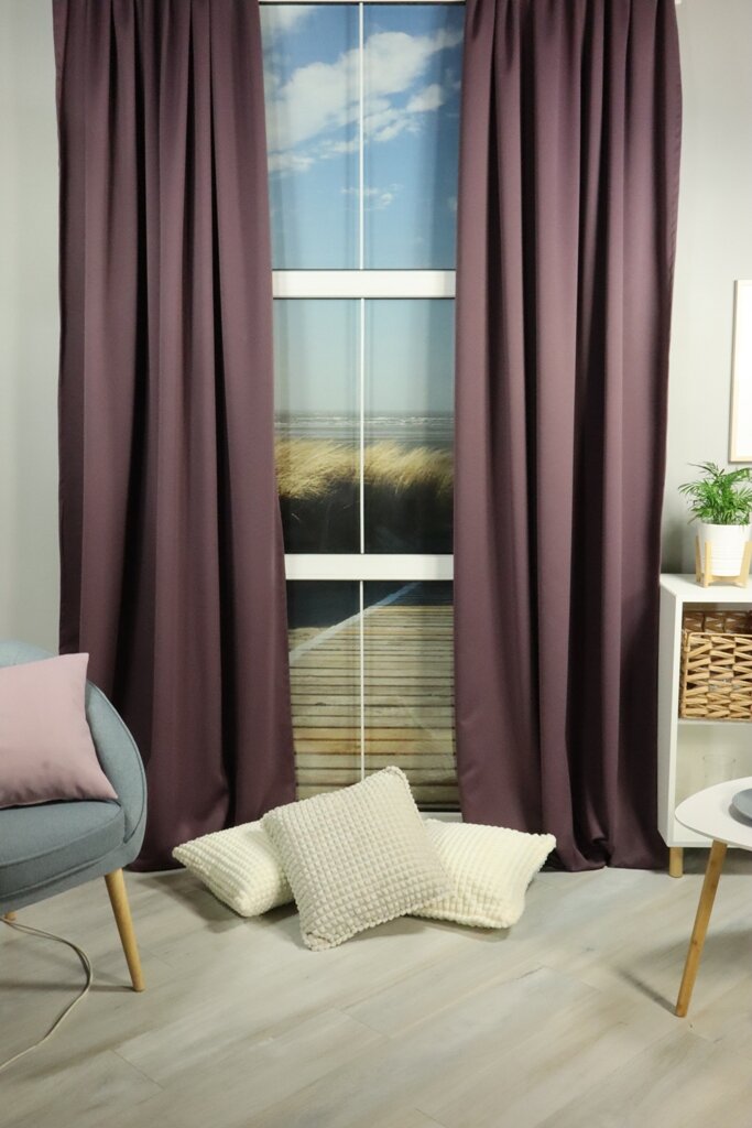 фото Комплект штор блэк-аут Linen Way лиловый 150х270