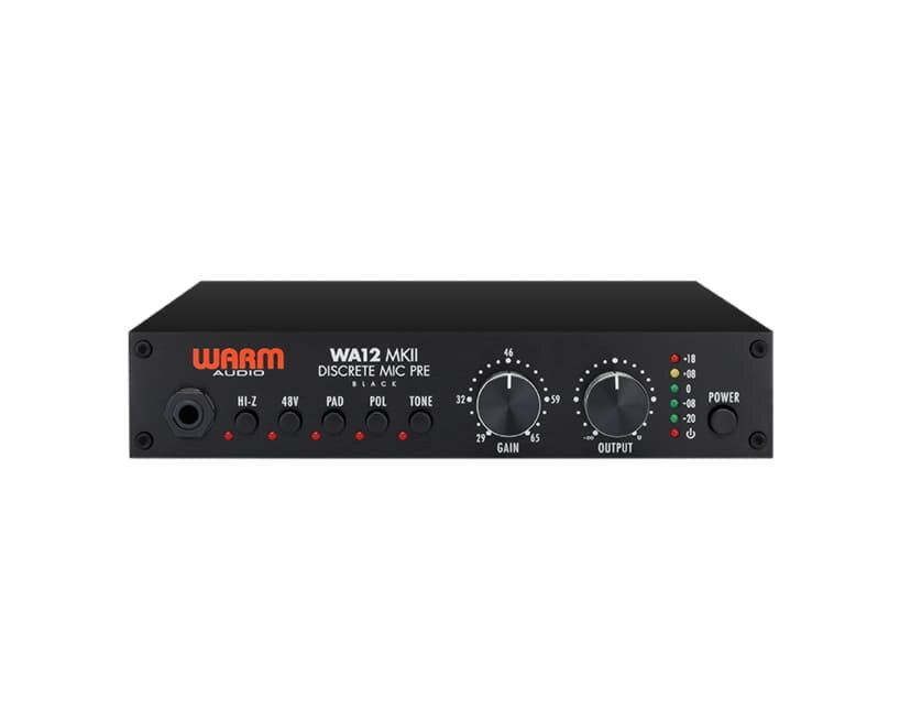 WARM AUDIO WA12 MKII Black дискретный микрофонный предусилитель/DI, усиление 71дБ, трансформатор CineMag, инструментальный вход,