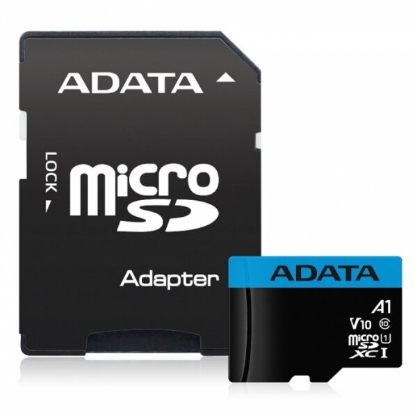 microSDHC 32GB ADATA Premier Memory Card AUSDH32GUICL10A1-RA1 UHS-I Class 10/V10 A1, 100/20 MB/s, Adapter, -25°C + 85°C, RTL (461926)