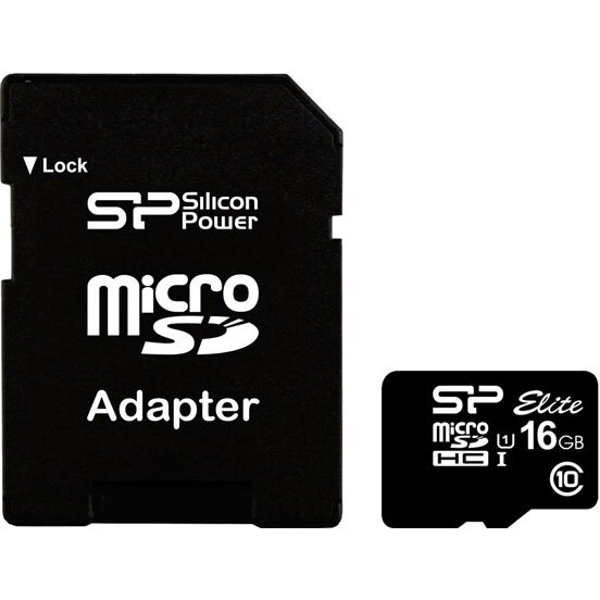 Карта памяти SILICON POWER microSDHC 16GB Elite Class 10 UHS-I U1 + ADP (40/15 Mb/s)