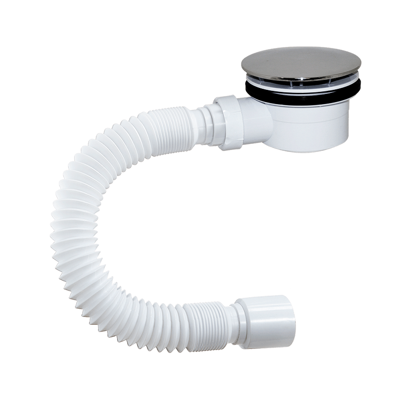 фото Сифон "орио" д/душевого поддона D90, 1 1/2", высота 58мм с гофротрубой 40/50