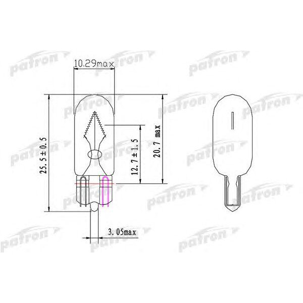 Лампа накаливания, фонарь указателя поворота, PATRON PLWY5W (10 шт.)