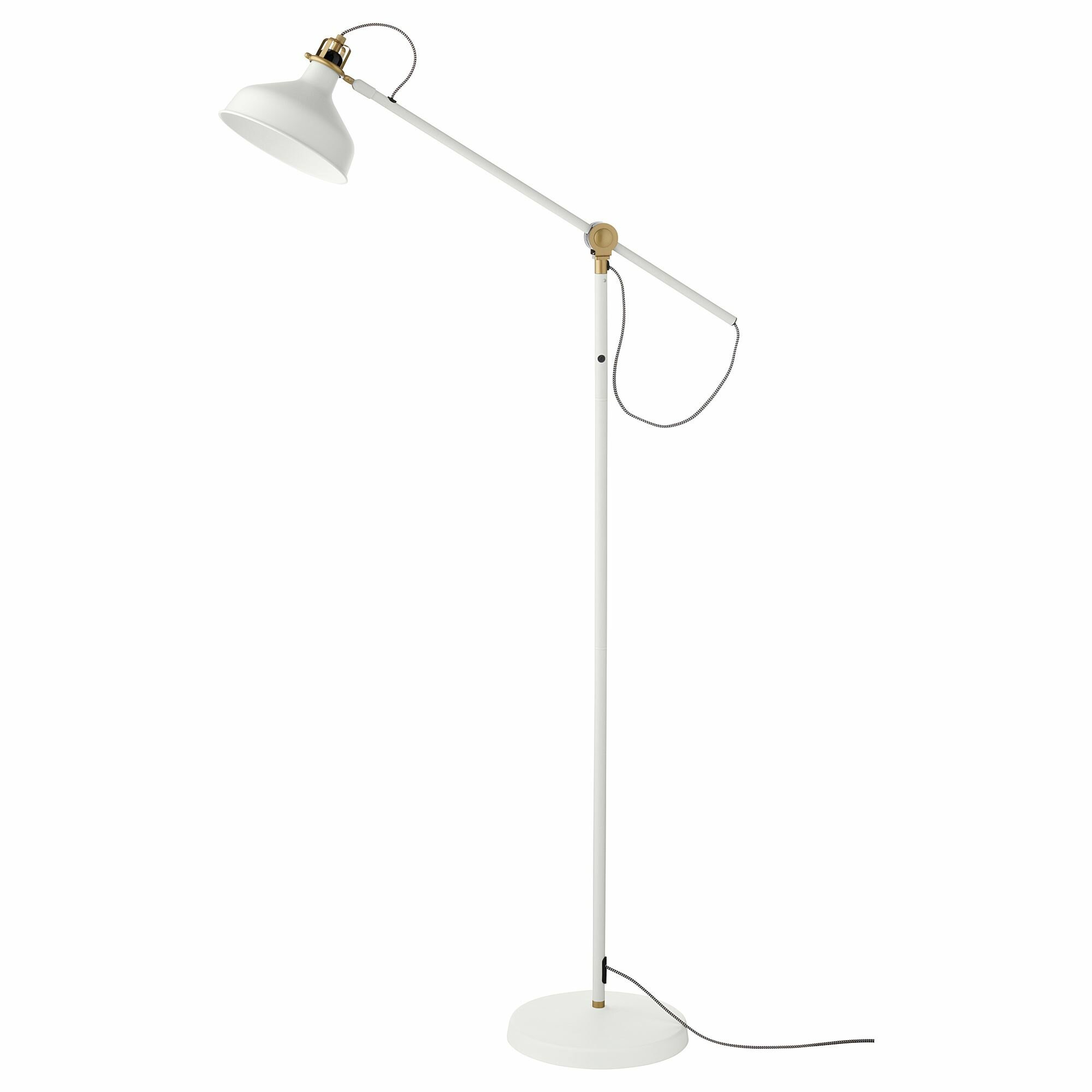 Икея / IKEA RANARP, ранарп, торшер и лампа для чтения, белый, 160 см